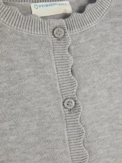 Cárdigan Festoneado Con Botones