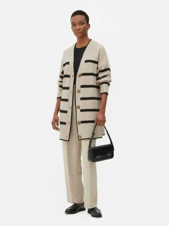 Cárdigan Largo A Rayas