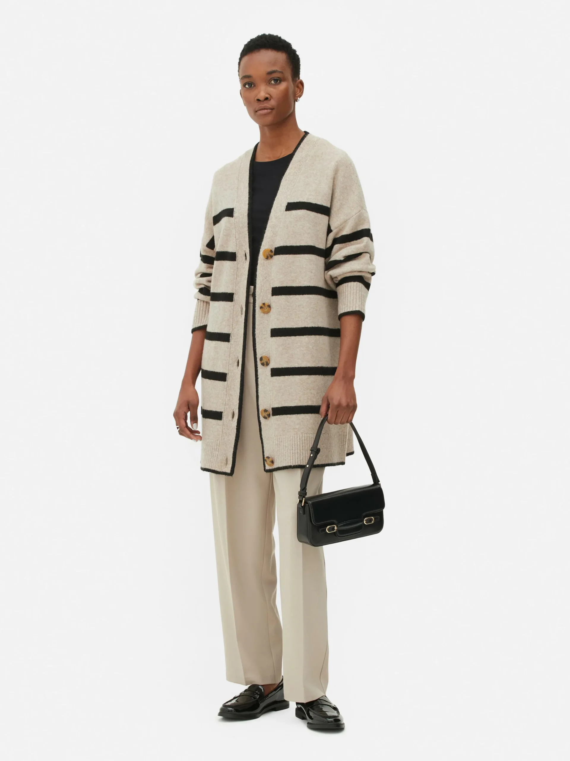 Cárdigan Largo A Rayas