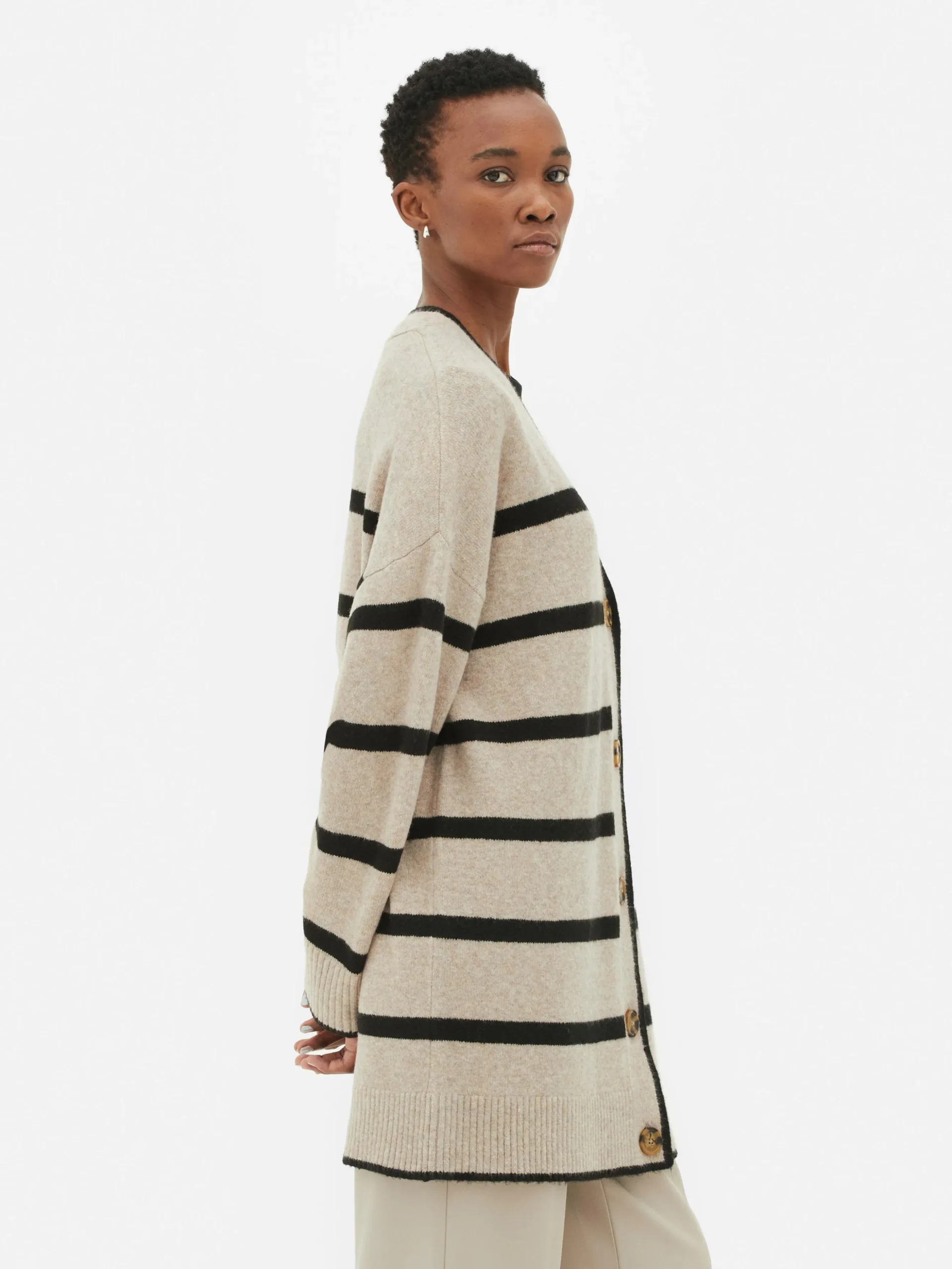 Cárdigan Largo A Rayas