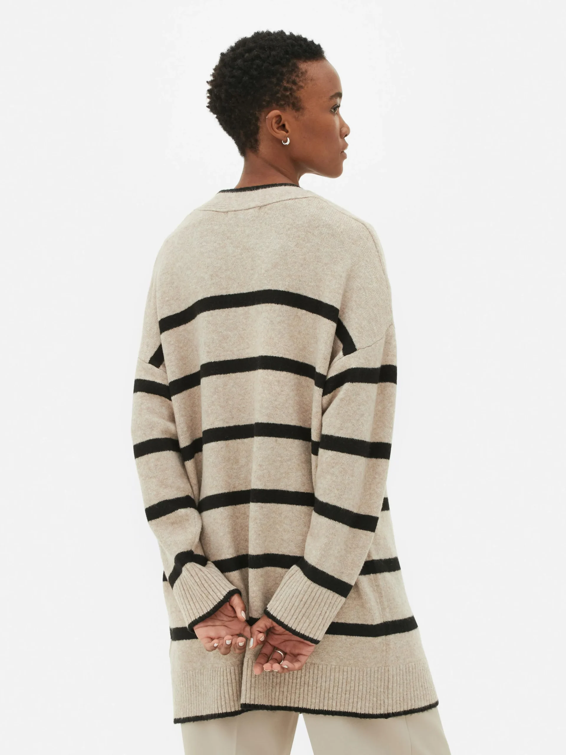 Cárdigan Largo A Rayas