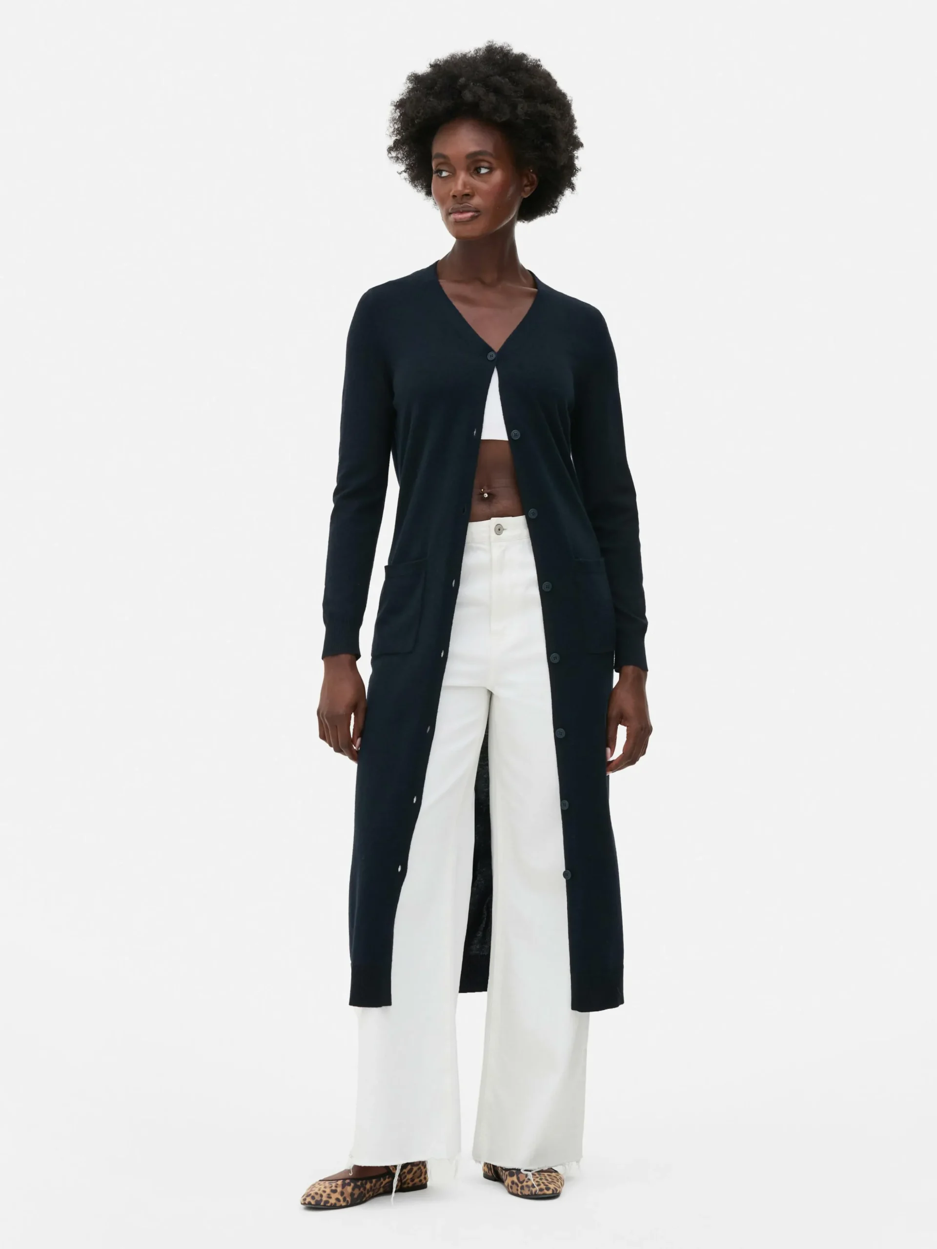 Cárdigan Largo Con Botones