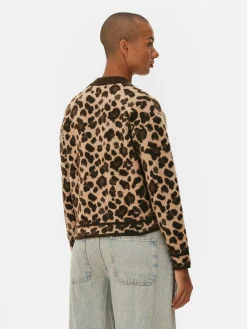 Cárdigan Tipo Bómber Con Estampado De Leopardo