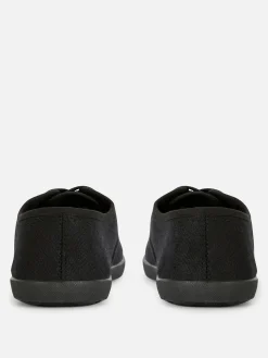 Deportivas De Lona Con Cordones