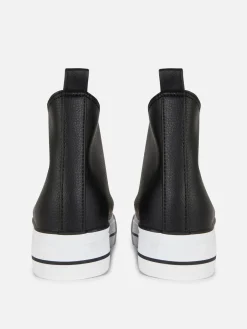 Deportivas De Piel Sintética Con Plataforma Plana