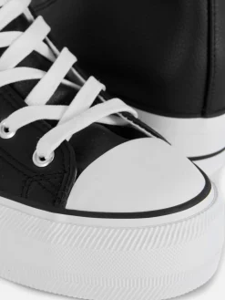 Deportivas De Piel Sintética Con Plataforma Plana