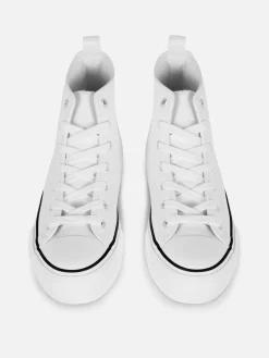 Deportivas De Piel Sintética Con Plataforma Plana