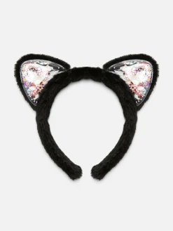 Diadema Con Orejas De Gato De Pelo Para Halloween