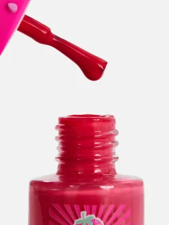 Esmalte De Uñas De Fresa Con Perlas Sintéticas