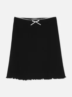 Falda Acanalada Con Ribete Ondulado