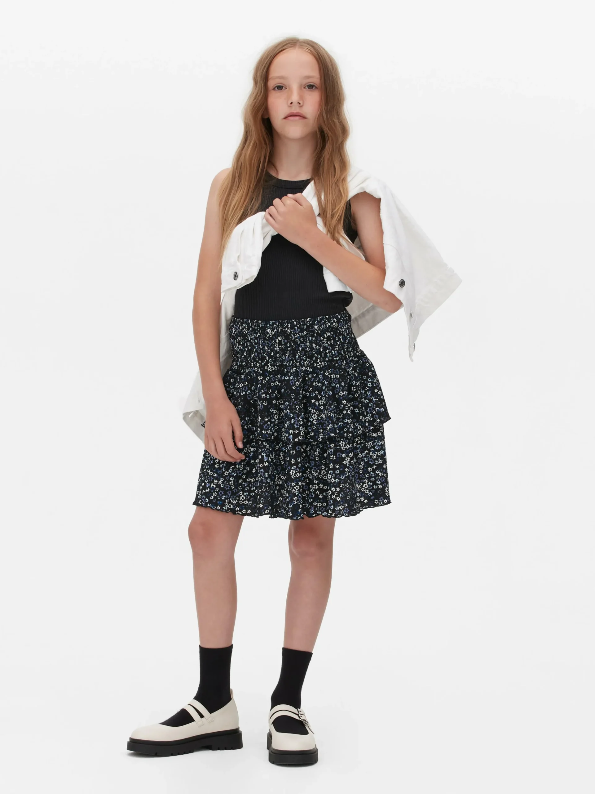 Falda Floral A Capas