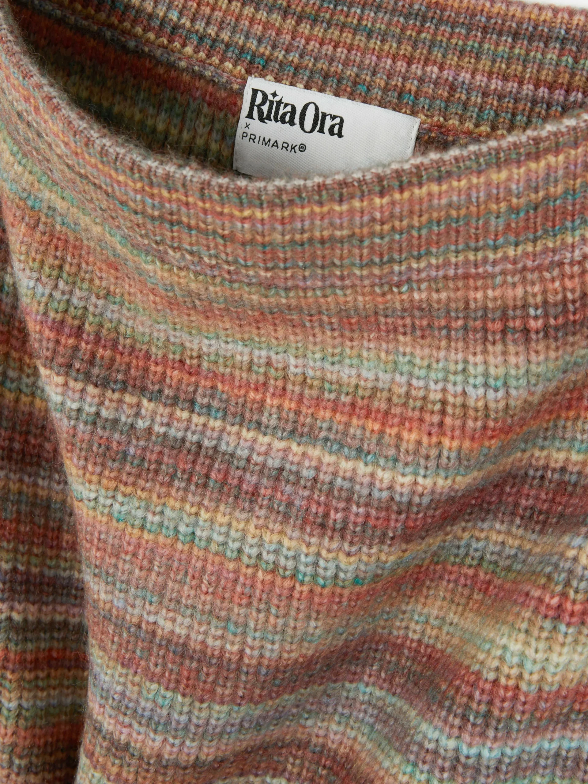 Falda Midi De Punto A Rayas De Rita Ora