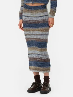 Falda Midi Jaspeada Combinable De Rita Ora