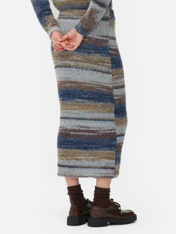 Falda Midi Jaspeada Combinable De Rita Ora