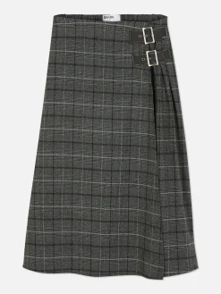 Falda Midi Plisada Con Hebilla De Rita Ora