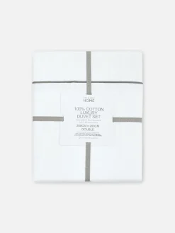 Funda Nórdica Con Ribetes En Contraste Para Cama Doble