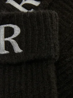 Guantes De Punto Acanalado Con Inicial Bordada