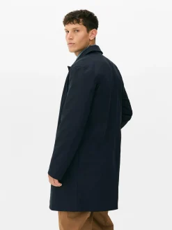 Impermeable Largo Con Botonadura Sencilla