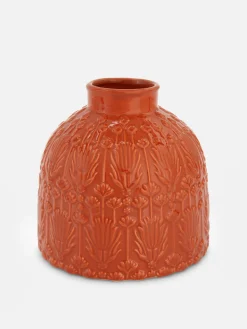 Jarrón Con Flores Repujadas