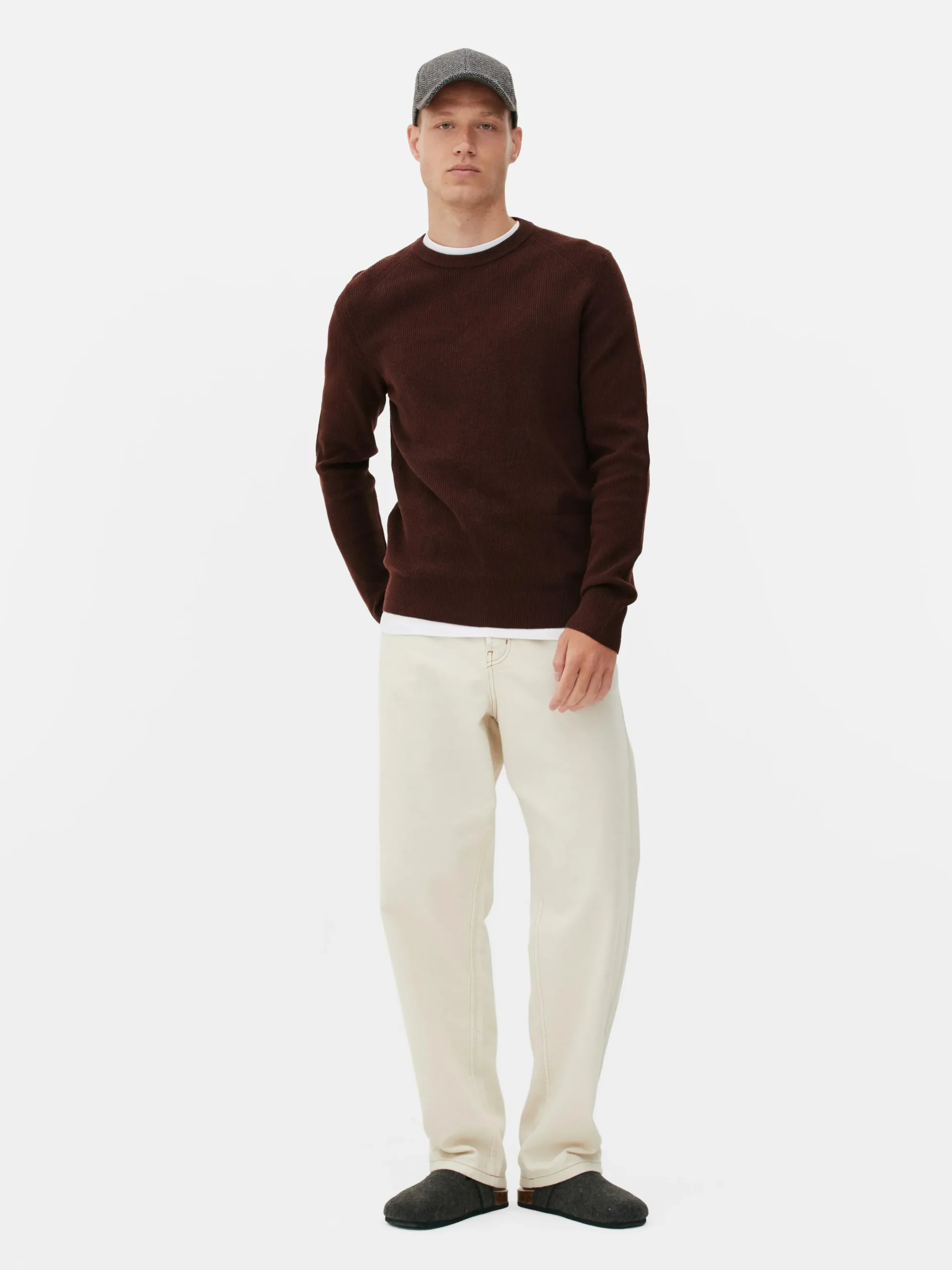 Jersey Acanalado Con Cuello Redondo