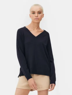 Jersey Básico Con Cuello De Pico