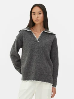 Jersey Con Cuello Pespunteado