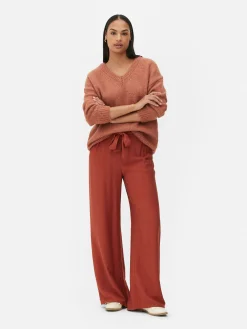 Jersey De Corte Recto Con Cuello De Pico