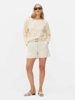 Jersey De Cuello Barco Con Botones En Los Hombros