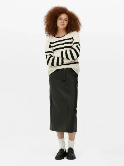 Jersey De Cuello Redondo Con Botones Decorativos