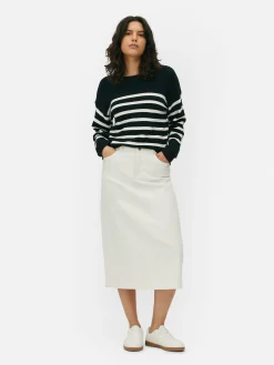 Jersey De Manga Larga Con Cuello Barco