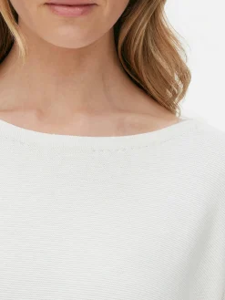 Jersey De Manga Larga Con Cuello Barco