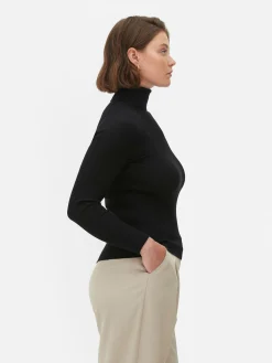 Jersey De Punto Acanalado Y Cuello Vuelto