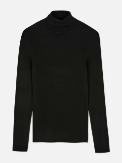 Jersey De Punto Acanalado Y Cuello Vuelto