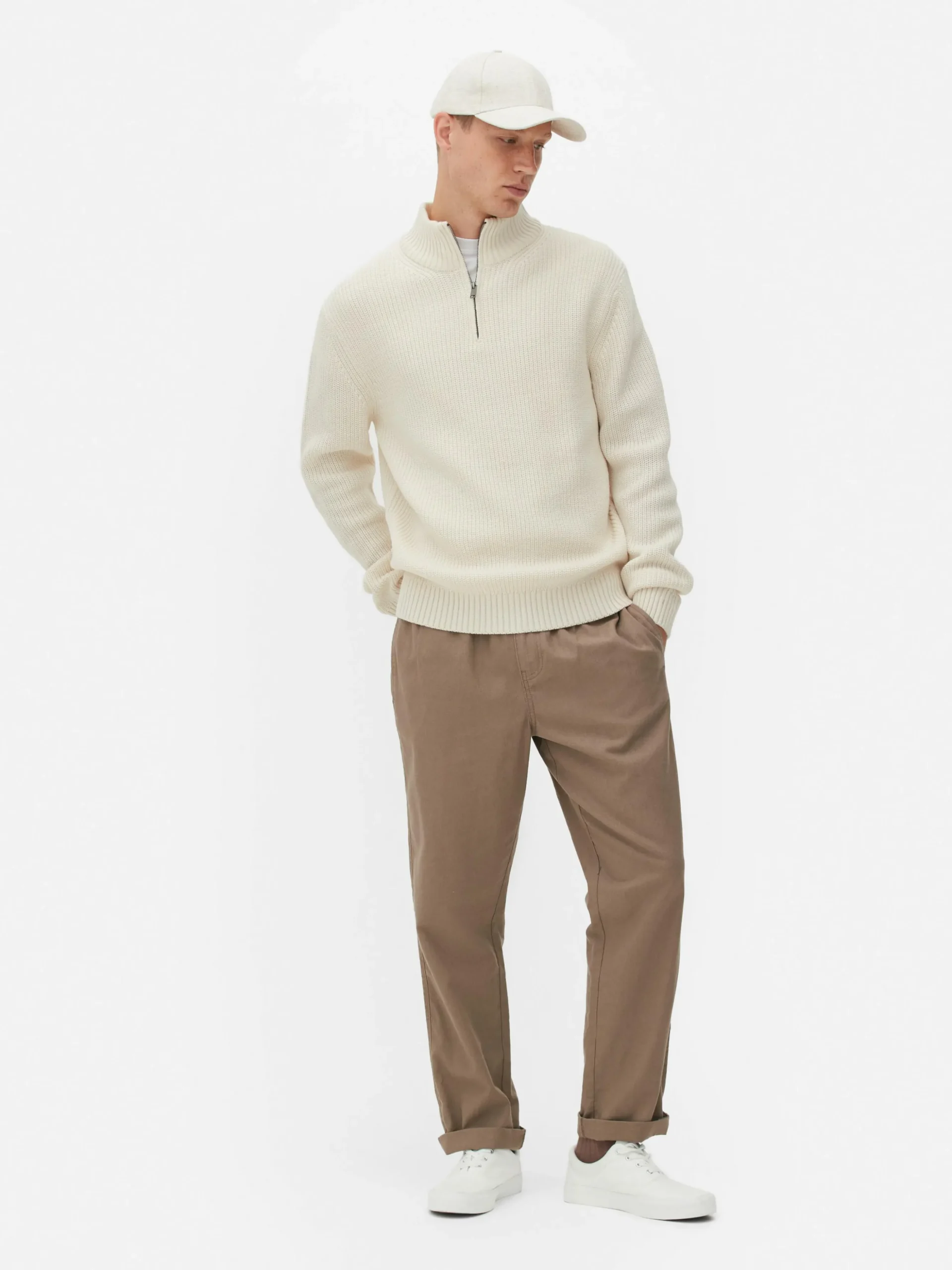 Jersey De Punto Acanalado Con Media Cremallera