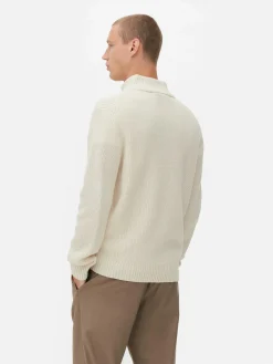 Jersey De Punto Acanalado Con Media Cremallera