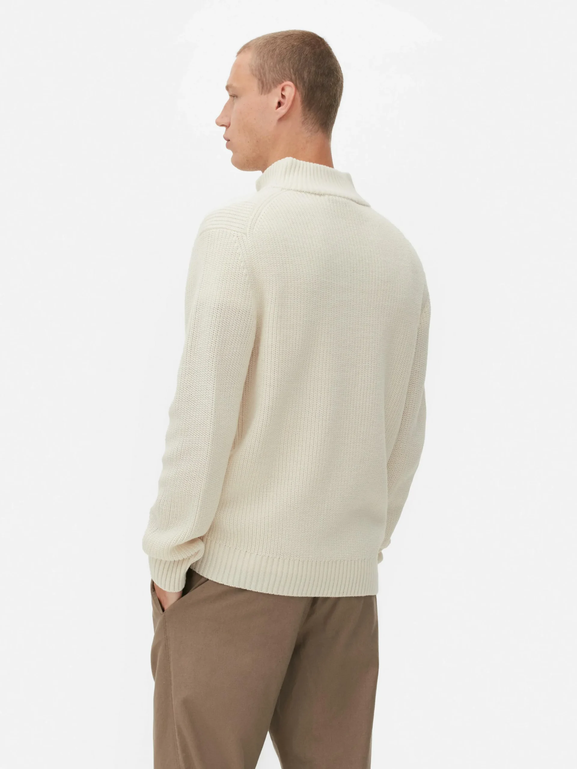 Jersey De Punto Acanalado Con Media Cremallera