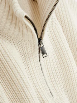 Jersey De Punto Acanalado Con Media Cremallera