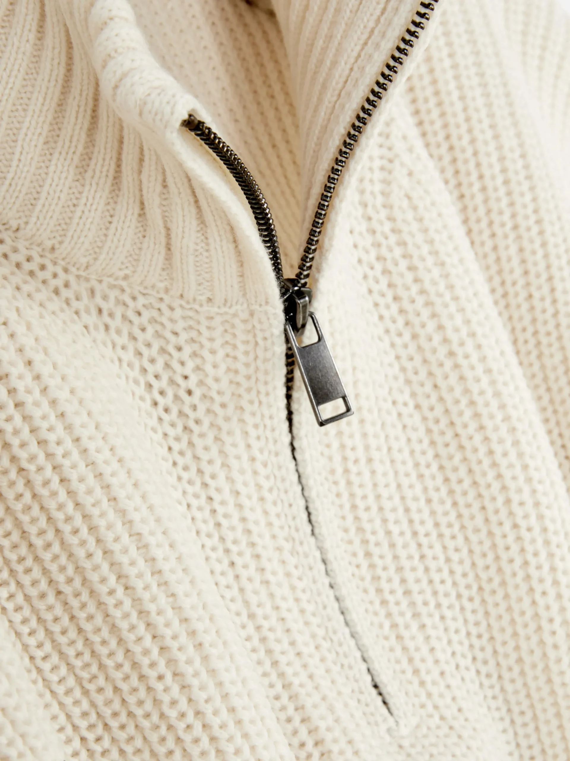Jersey De Punto Acanalado Con Media Cremallera