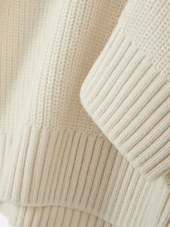 Jersey De Punto Acanalado Con Media Cremallera