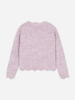 Jersey De Punto Con Bordes Festoneados