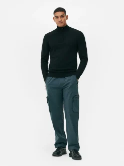 Jersey De Punto Con Media Cremallera