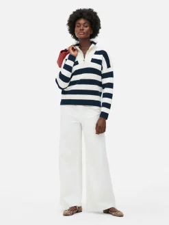 Jersey De Punto Con Media Cremallera