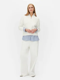 Jersey De Punto Con Media Cremallera