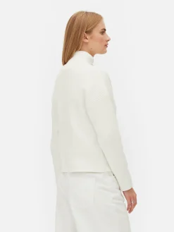 Jersey De Punto Con Media Cremallera