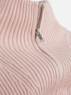 Jersey De Punto Con Media Cremallera