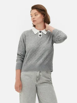 Jersey De Punto De Ochos Con Cuello