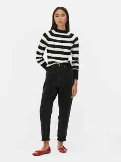 Jersey De Punto De Ochos De Cuello Alto