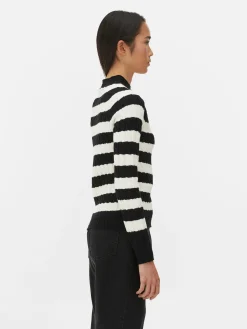 Jersey De Punto De Ochos De Cuello Alto