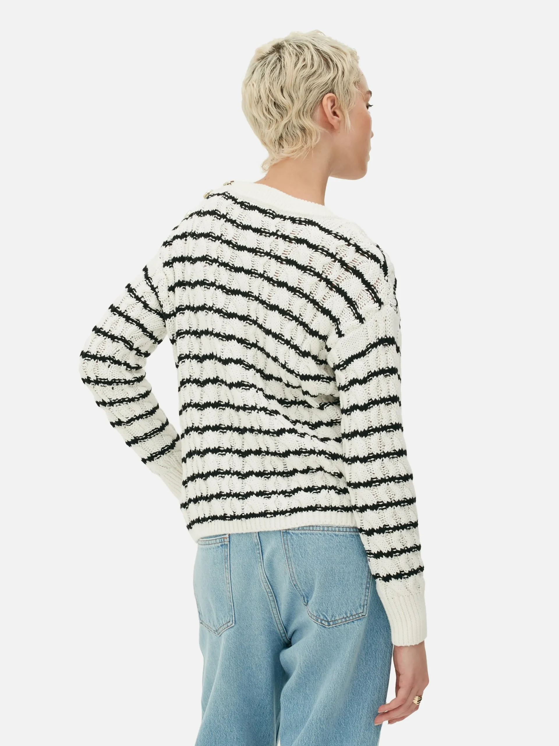 Jersey De Punto De Ochos A Rayas