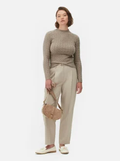 Jersey De Punto De Ochos De Cuello Alto